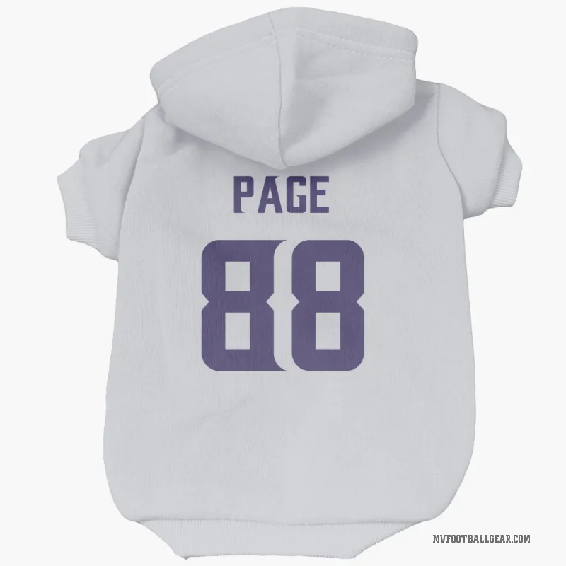 Alan Page  White Minnesota Vikings  Cat & Dog Pet Hoodie
