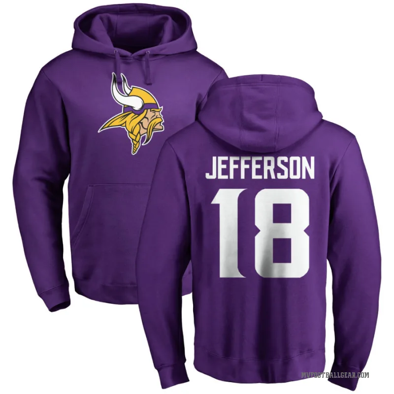 Justin Jefferson Men's Purple Minnesota Vikings Pro Line Logo Pullover Hoodie
