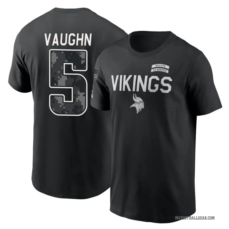 Zemaiah Vaughn Men's Black Minnesota Vikings 2026 Salute to Service Sideline T-Shirt