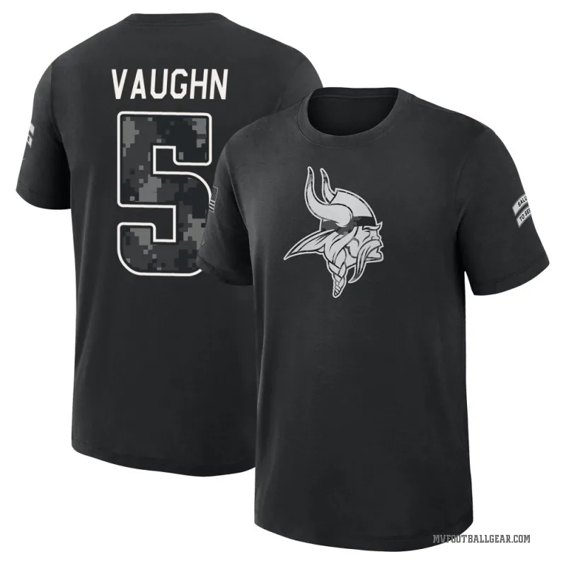 Zemaiah Vaughn Youth Black Minnesota Vikings 2026 Salute to Service Slub T-Shirt