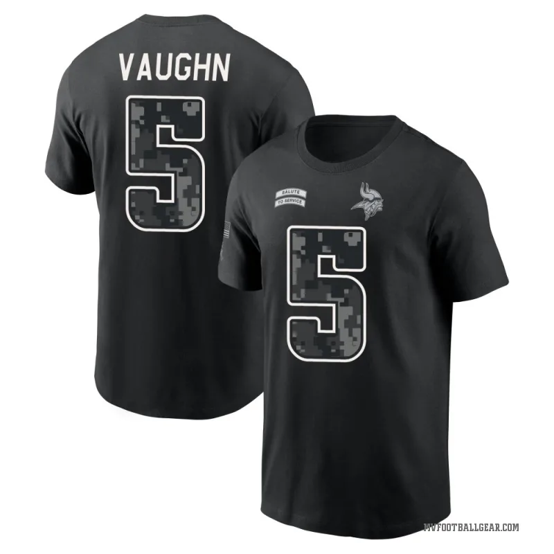 Zemaiah Vaughn Youth Black Minnesota Vikings 2026 Salute to Service T-Shirt